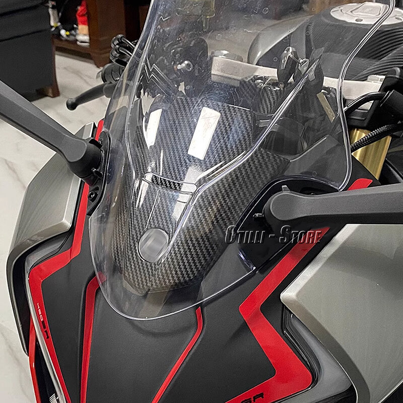 Tampa frontal da motocicleta Porta Keyhole Guard, Fibra de carbono plástica, Acessórios para CFMOTO 450 SR 450SR, 2022 2023
