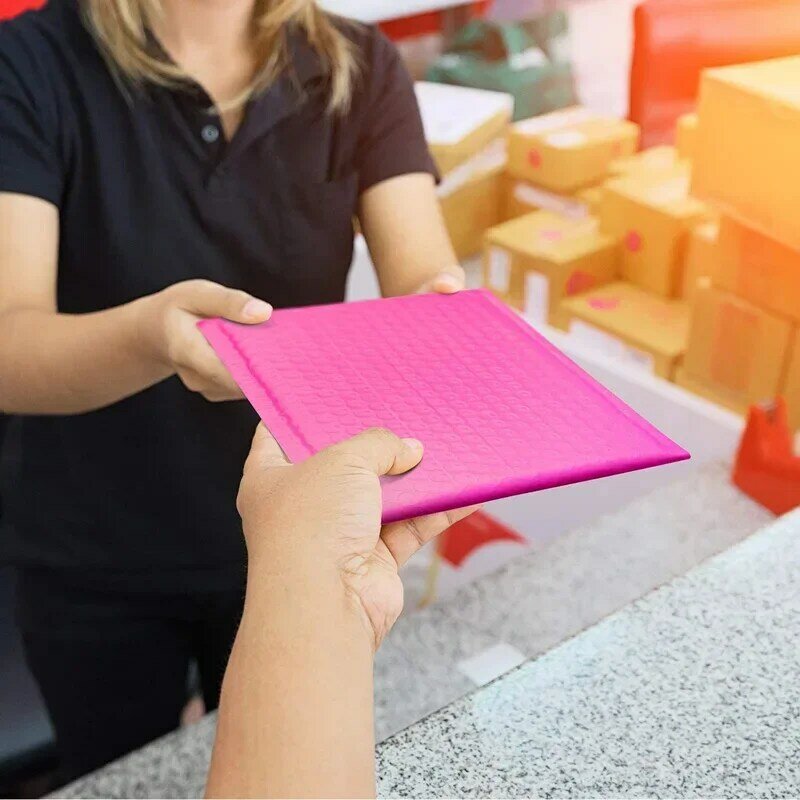 Черные для 50 пурпурных подарочных вкладышей, розовые упаковочные конверты для почтовых отправлений