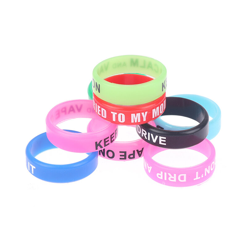 10 buah cincin silikon Anti selip, pelindung cincin bentuk O, cincin Anti selip, cincin Tackle warna acak untuk memancing