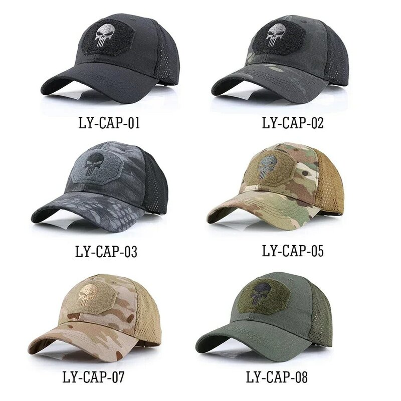 Gorras de béisbol militares para hombre, sombreros de camuflaje táctico del ejército, combate, Paintball, baloncesto, fútbol, ajustable, Snapback clásico