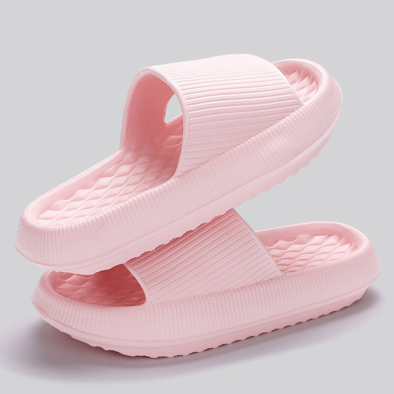 Zapatillas gruesas con plataforma en la nube para mujer, chanclas de EVA con suela suave y almohada, antideslizantes para playa y baño