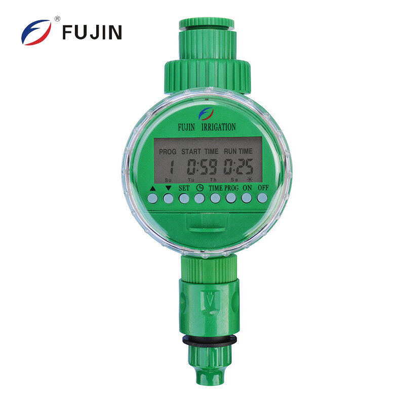 FUJIN pengontrol air irigasi rumah elektronik LCD, alat pengukur waktu penyiraman Digital otomatis
