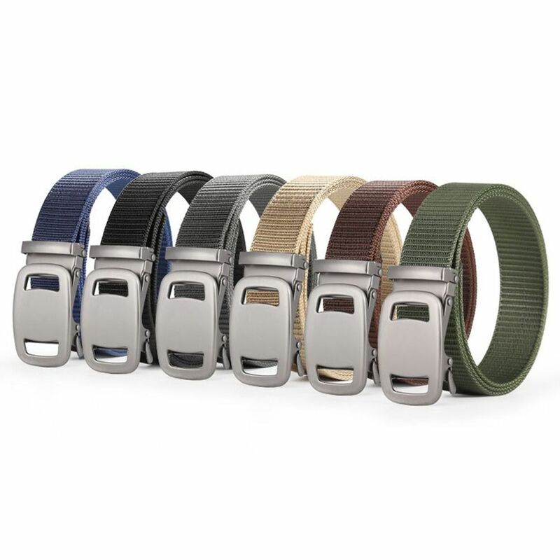 Luxury Brand Nylon Braided Belt Trendy Simple Wild Style Business Casual Weave Waist Band Automatic Buckle Waistband