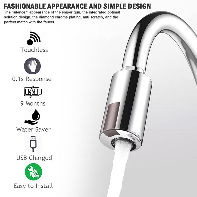 Nova torneira de poupança de água sensor sem contato torneira sensor infravermelho adaptador torneiras de cozinha bico para cozinha ferramenta de banheiro