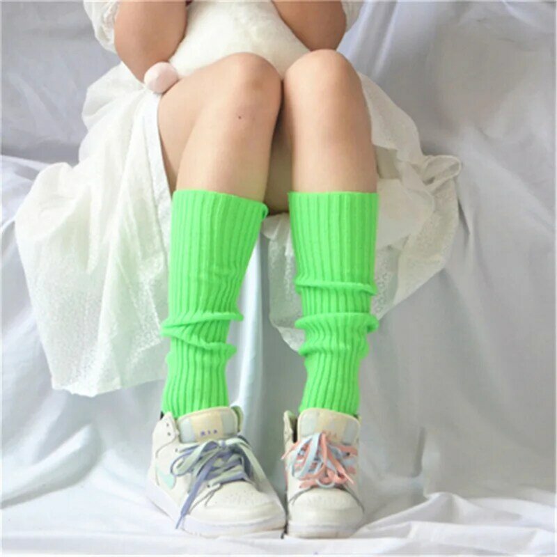 Candy Color Leg Warmers Sweet Girl Knitted Loose Leg Covers