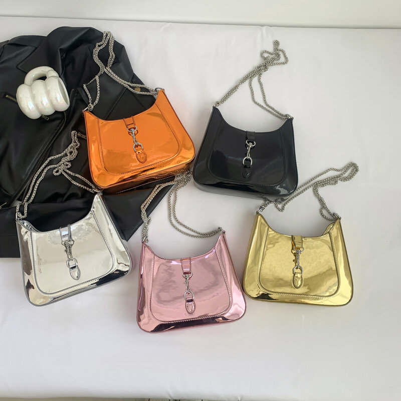 Borse e borsette di marca di lusso di alta qualità borse A tracolla in pelle verniciata di design per le donne Fashion Underarm Sac A Main New