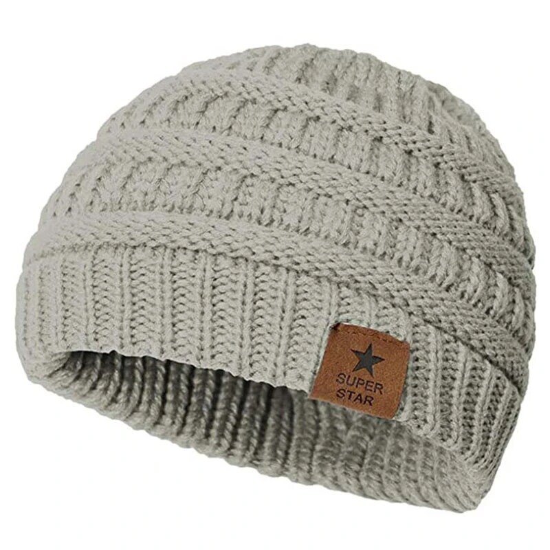 3 szt. Mała okrągły kapelusz dziecięca Plus aksamitna jesienna i zimowa wełniana czapka ochrona słuchu ciepła czapka