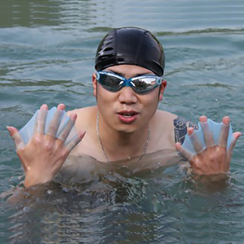 1 Paar Unisex Kikker Type Siliconen Gordels Zwemmen Handvinnen Flippers Vinger Zwemvliezen Handschoenen Peddel Watersport Accessoires
