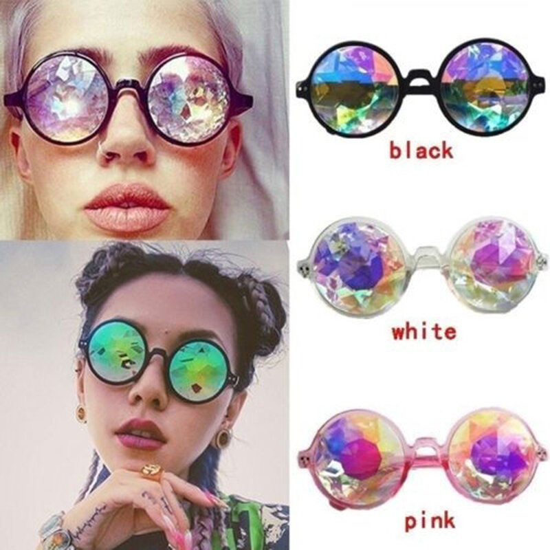 Kaleidoscope Glasses Party Sunglasses Diffracted Lens-Transparent