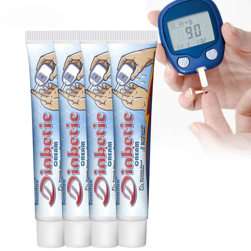 4Pcs Diabetes Treatment Cream Lower Blood Glucose Diabetics Care Ointment Stabilizes Blood Sugar Level Health Care Plaster