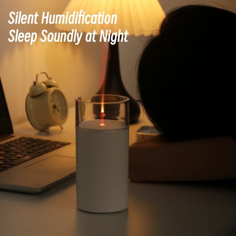 Portable Candlelight Aroma Diffuser Essential Oil Diffusers Sprayer USB Rechargeable Car Humidifier Air Freshener Scent Machine