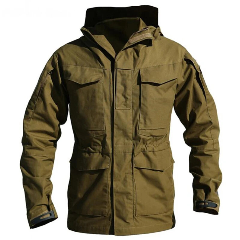 남성용 밀리터리 재킷, 야외 바람막이 방수 후드 코트, 위장 육군 전술 전투 사냥 유니폼, 카모 의류, M65