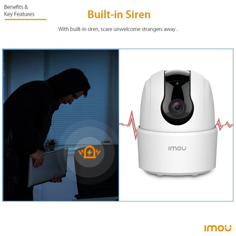 IMOU-cámara IP inalámbrica Ranger 2C para seguridad del bebé, dispositivo de vigilancia con detección humana, visión nocturna, Wifi 360, 2MP/4MP