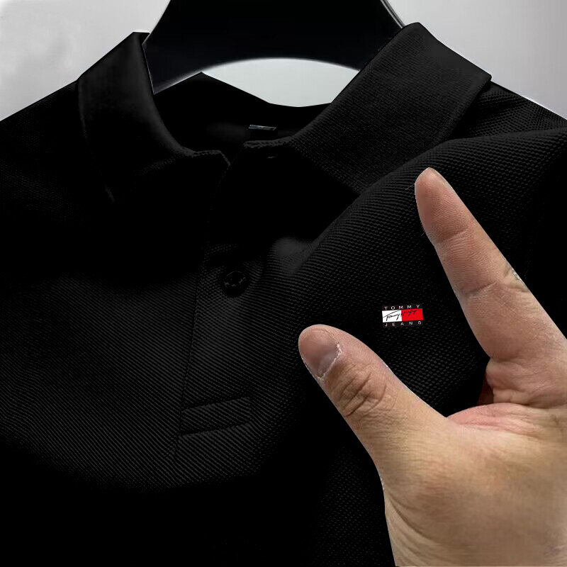 2024 Business Leisure Polo Biznesowa koszula męska Koszulka polo z krótkim rękawem Letnia moda uliczna Męska koszula
