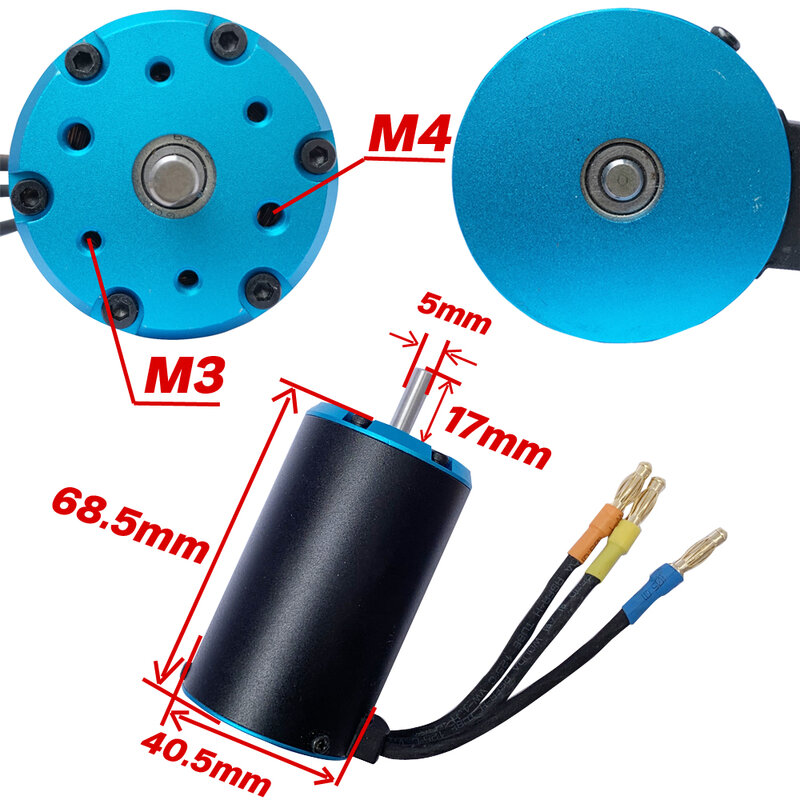 4068 Swiss Waterproof brushless RC Car Boat Motor adapts to 1 / 8 model car RC Boat Parts Brushless Motor for RC Car/ RC Boat