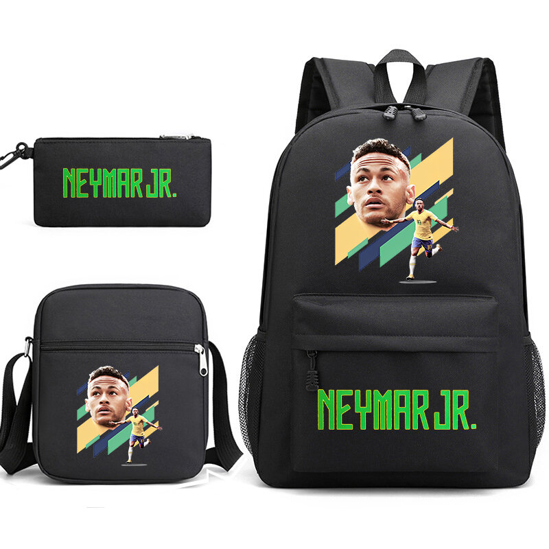 Neymar กระเป๋านักเรียนพิมพ์ลายอวาตาร์ชุด3ชิ้นกล่องดินสอ tas bahu ransel สำหรับวัยรุ่น