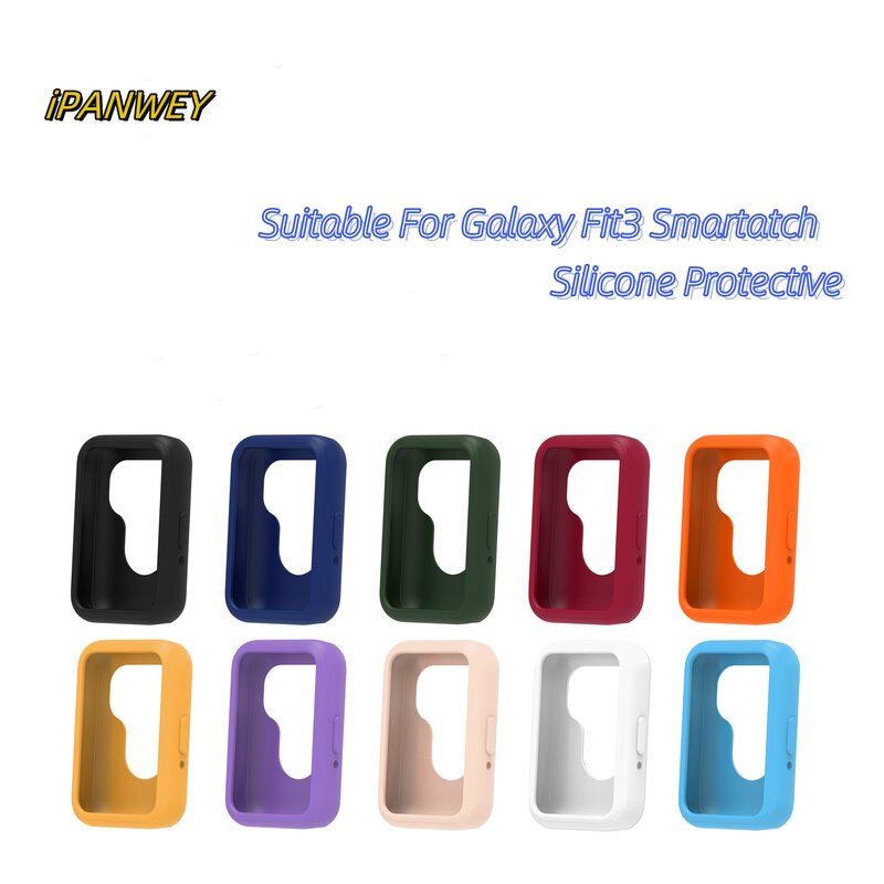 IPANWEY-Color Capa de Silicone para Samsung Galaxy Fit3 Smartatch, Soft Protective Bumper Shell, Capa para Samsung Galaxy Fit3