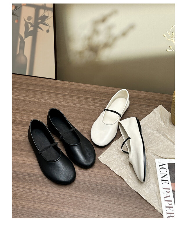 أحذية باليه مريحة من جلد الغنم للنساء ، أحذية مسطحة ، مصمم علامة تجارية إيطالية ، موضة جديدة ،