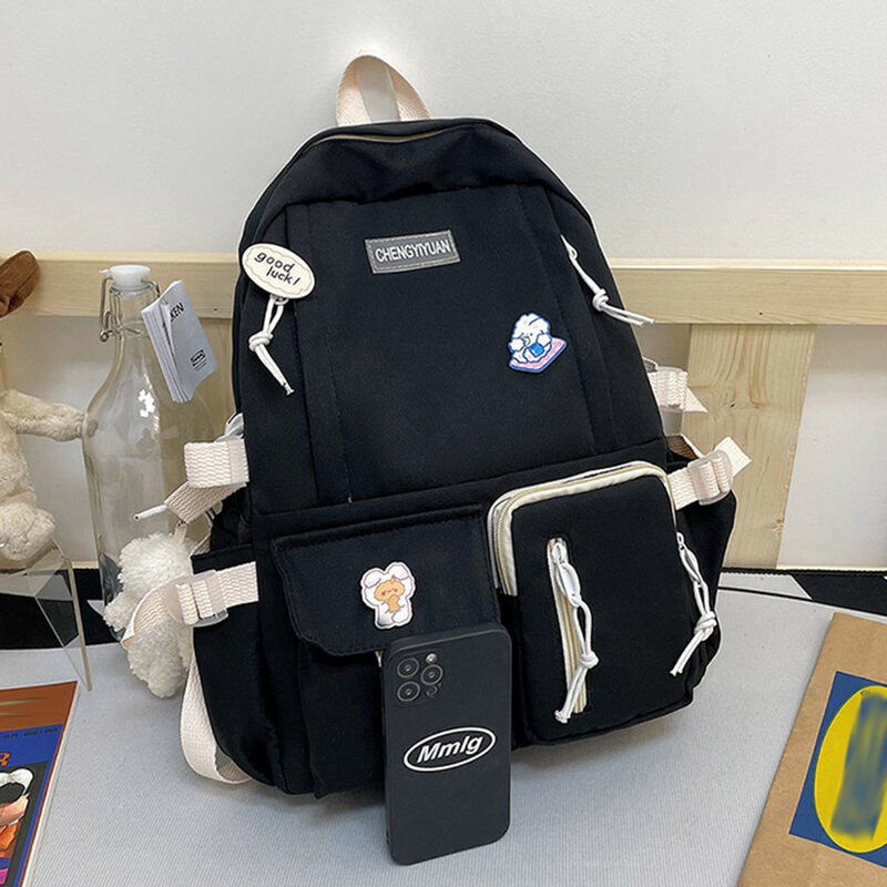 Женский рюкзак для старшей школы, модный вместительный нейлоновый школьный ранец для студентов, дорожная сумка на плечо, 2023