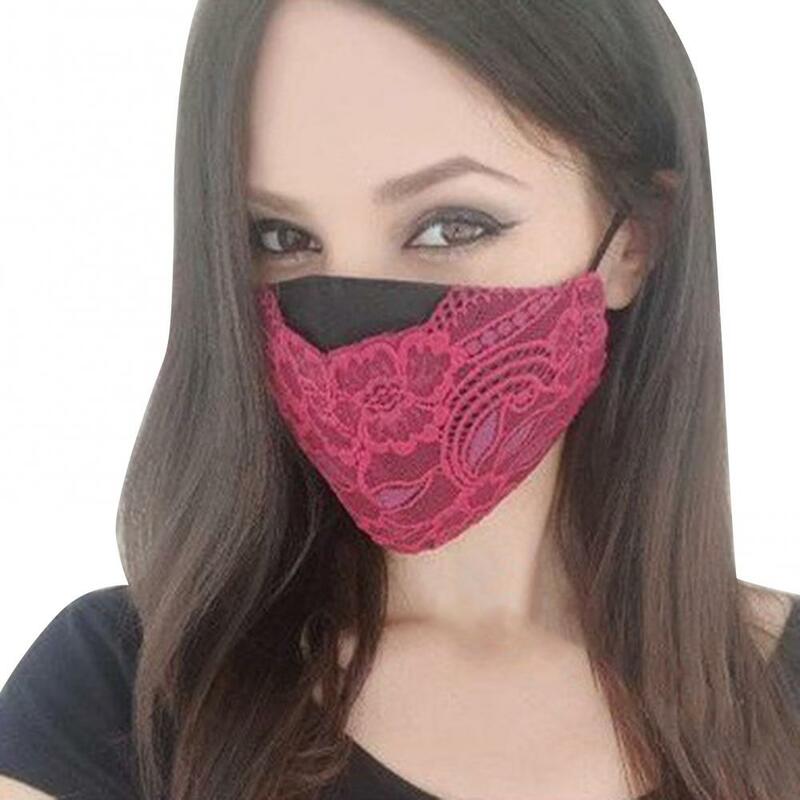 Gas Mask Women Fashion Washable Breathable Dust-Proof Lace Party Wedding Bride Face Cover One Piece  For Outdoor маска для лица