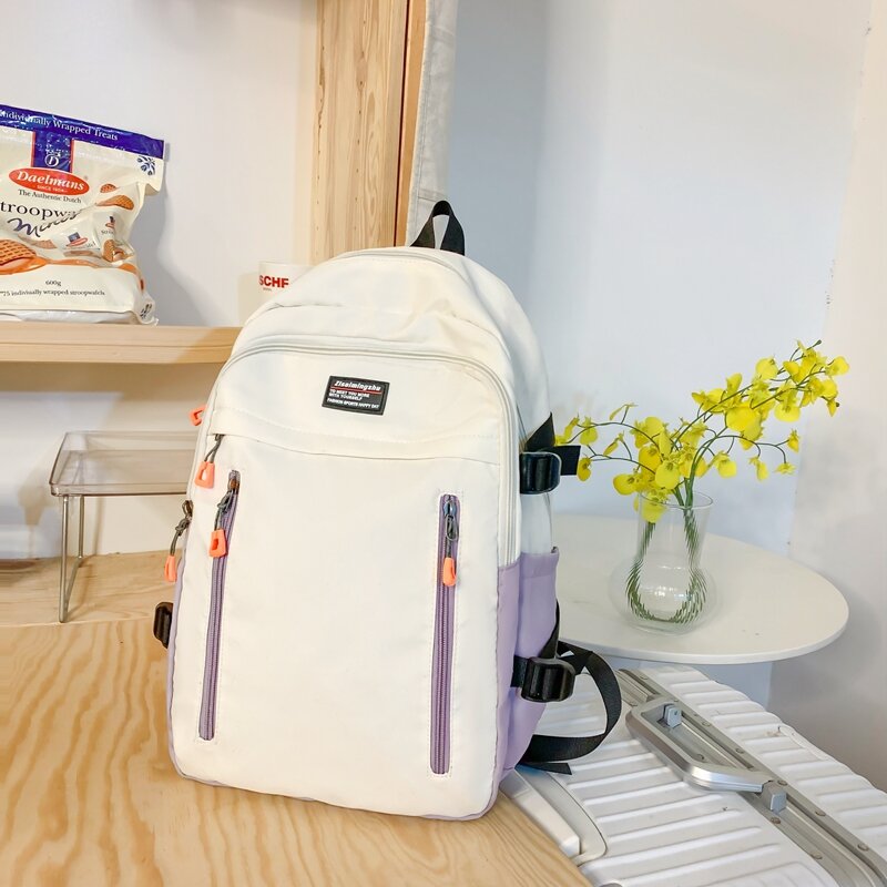 Женский рюкзак, вместительный рюкзак для ноутбука, для девочек, 2023, модный университетский рюкзак, одноцветная сумка для книг, портативная дорожная сумка