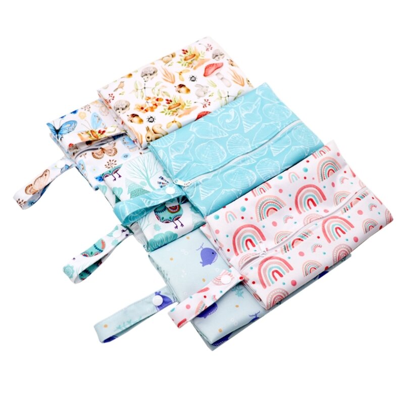 Bolsa pañales para bebés Y1UB, práctica y duradera, impermeable, bolsa almacenamiento pañales secos y húmedos con asa,