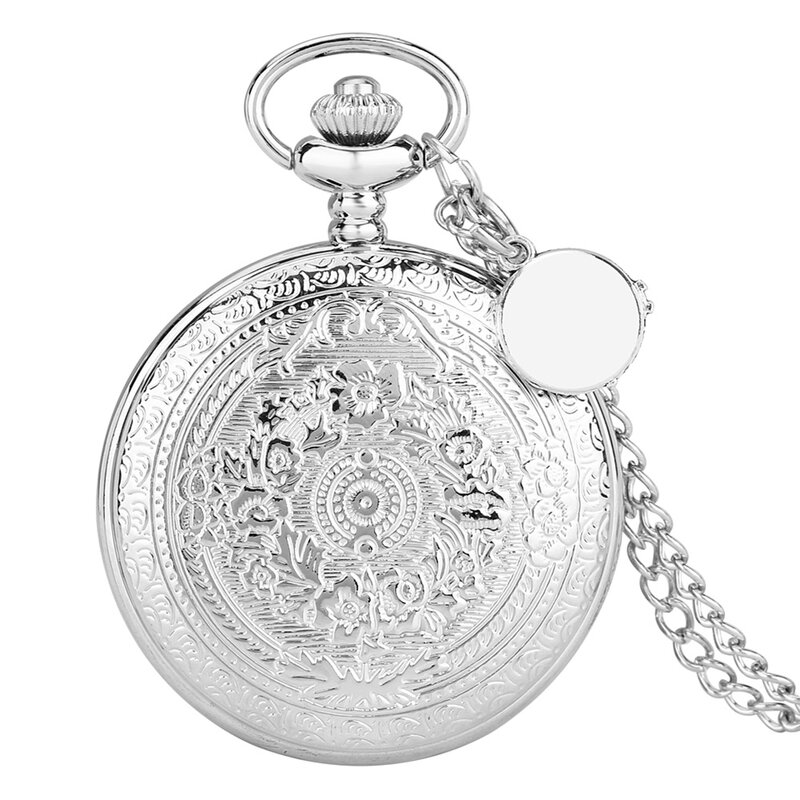 Nowe mody srebrne Hollow Gears Design Stars naszyjnik kieszonkowy zegarek kwarcowy sweter łańcuszek wisiorek FOB zegar z akcesoriami do biegów