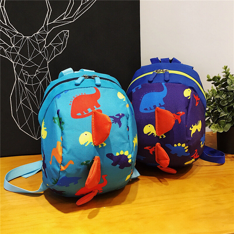 Милые детские рюкзаки с мультипликационным рисунком для мальчиков и девочек, ранцы через плечо для детей дошкольного возраста с животными 3D, школьные сумки с защитой от потери