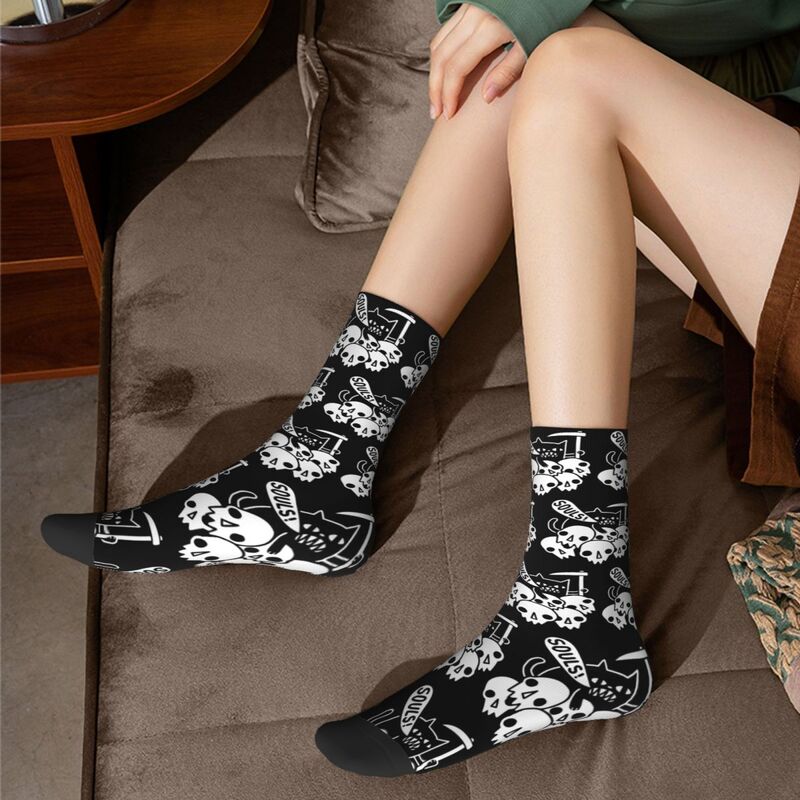 Cat Got Your Soul Socks Harajuku Sweat Absorbing Stockings All Season Long Socks Accessories for Man's Woman's Gifts