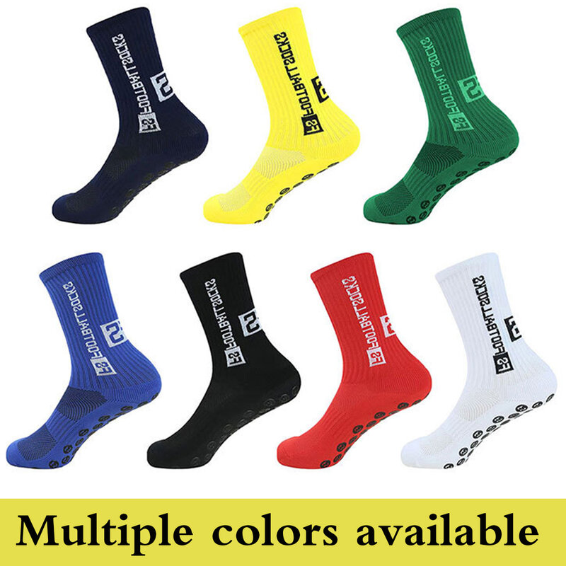 A pair of FS adhesive anti slip football socks for men's mid length socks