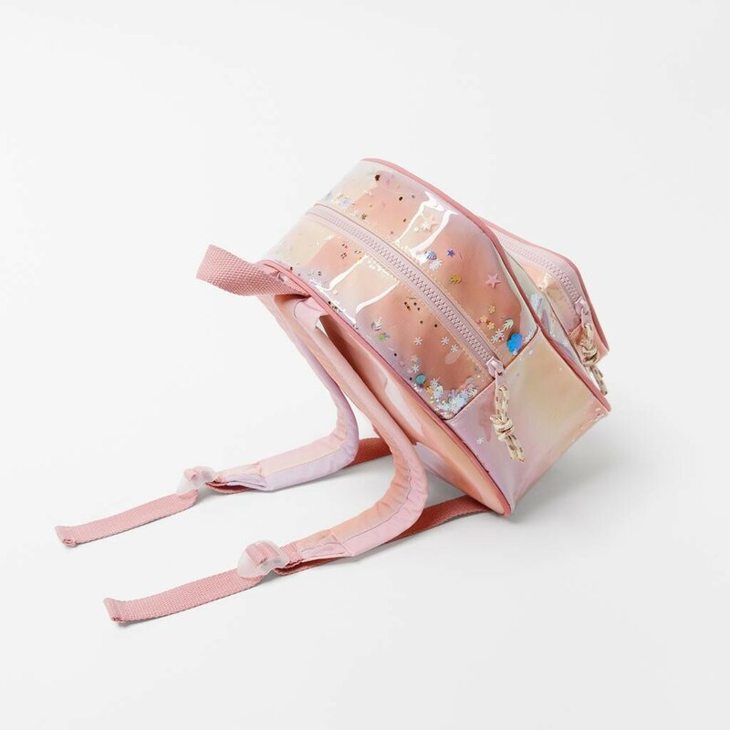 Mochila escolar con purpurina rosa para niña, bolso con detalles decorativos, nuevo estilo, 2022