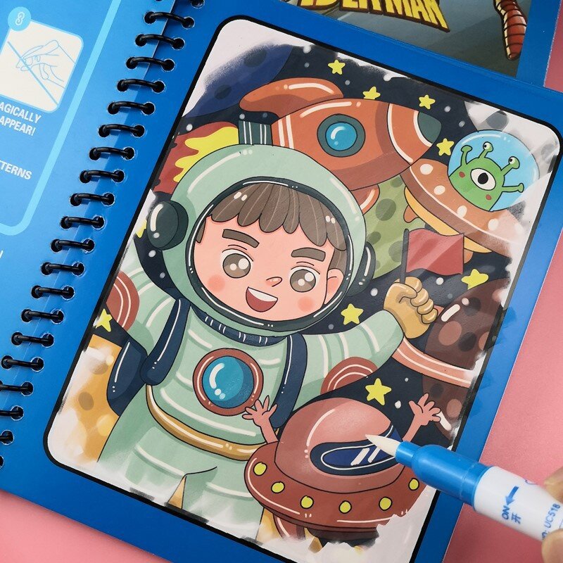 Kinder Frühe Bildung Spielzeug Magische Buch mit Stift Wasser Zeichnung Montessori Spielzeug Geschenk Wiederverwendbare Färbung Buch Magie Zeichnung Buch
