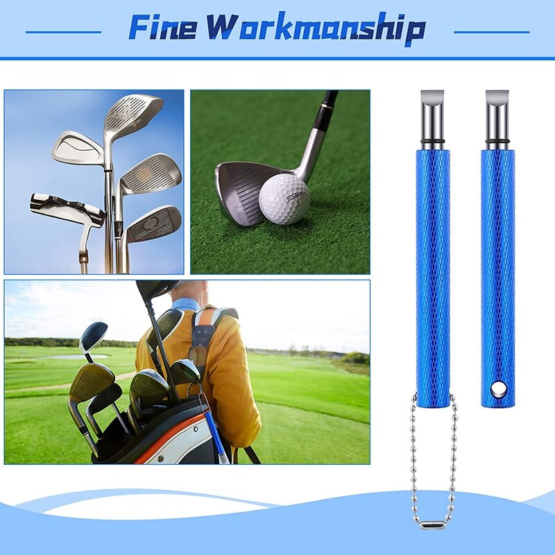 ELOS-2 Pcs Golf Club Groove Sharpener Re-Grooving Tool Groove Cleaner Suitable For Golf U And V-Grooves Irons Wedges
