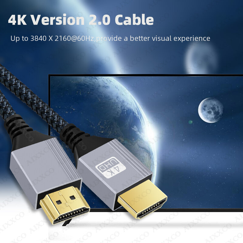 AIXXCO cavo compatibile HDMI 4K 60Hz maschio a HDMI-compatibile maschio per PS3/4 proiettore TV Box cavo Monitor portatile