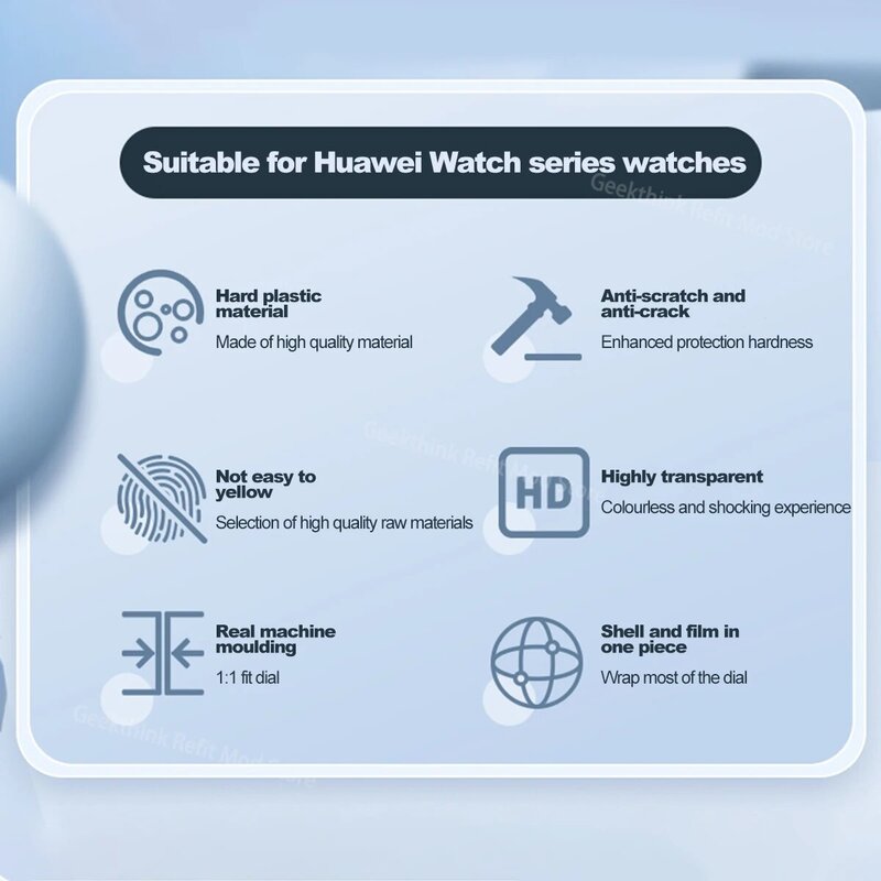 Custodia per PC in vetro per Huawei Watch GT 4 46mm 41mm / GT4 46 41mm accessori per orologi intelligenti custodia rigida protettiva a copertura totale