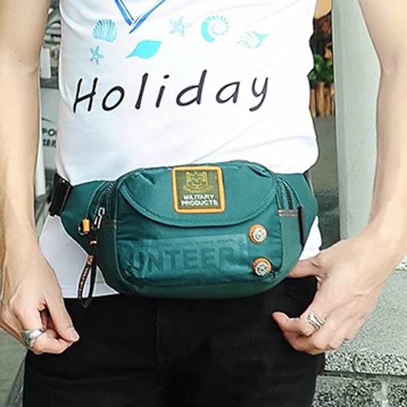 Водонепроницаемая поясная сумка для мужчин, забавная сумочка из ткани «Оксфорд», модный миниатюрный поясной кошелек в стиле милитари для путешествий