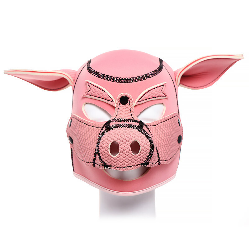 Cubierta de cabeza de cerdo simulado para mujeres y parejas, máscara de cara de cerdo rosa, Juguetes sexuales para adultos, BDSM alternativa