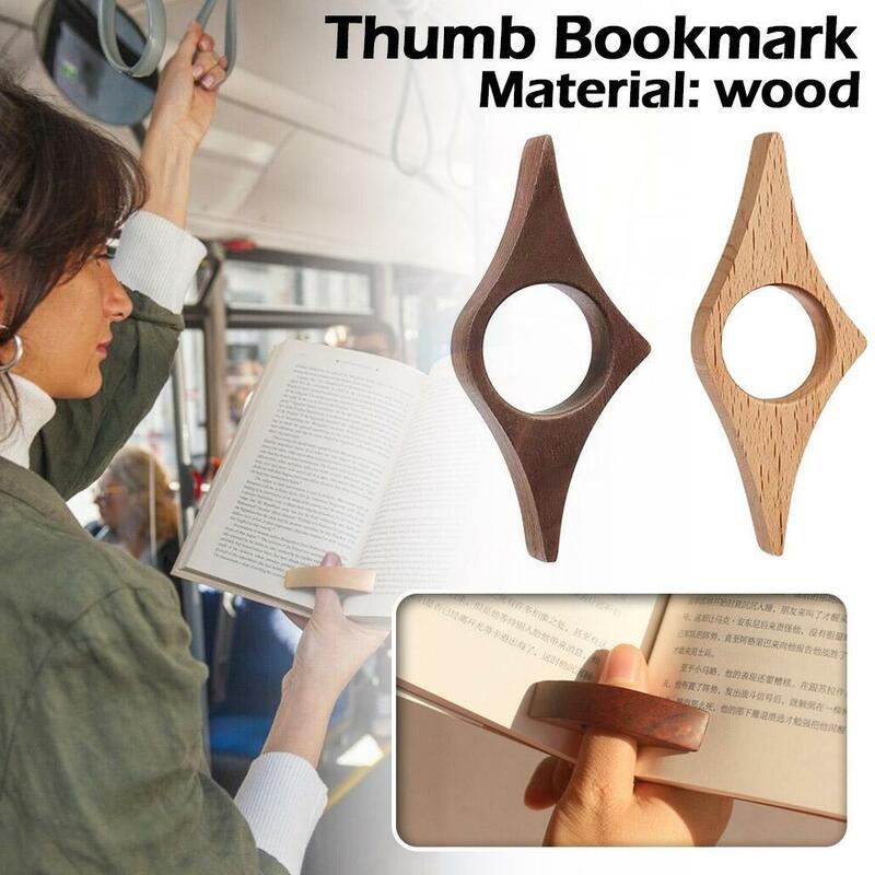 Wooden Thumb Bookmark One Hand Reading Thumb Book Holder For Office Book Lovers Adults Kids Student Fast Reading Tools K7N5