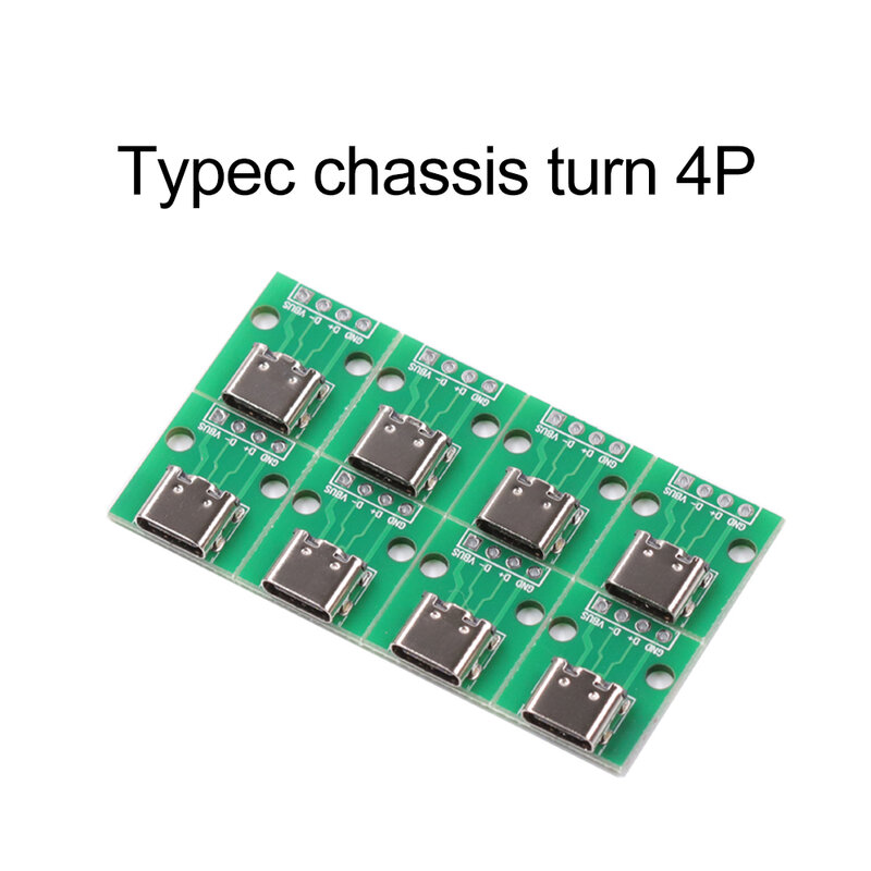 1/5/10Pcs Type-C Vrouwelijke Basis Dubbelzijdige Voorwaartse Achterwaartse Plug Naar Dip4 Direct Plug 4P Module Power Data Interface Adapter Board