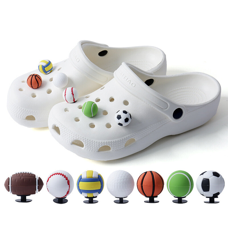 3D stereoscopic basketball soccor vallyball football golf ball shoe buckle charms accessories decorations for sandals clog DIY