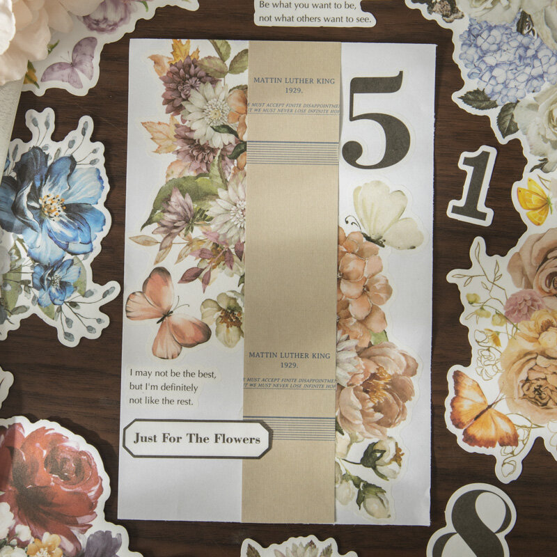 Маркеры серии цветочных эссе, 6 штук в партии, декоративные бумажные Маскировочные наклейки для фотоальбома