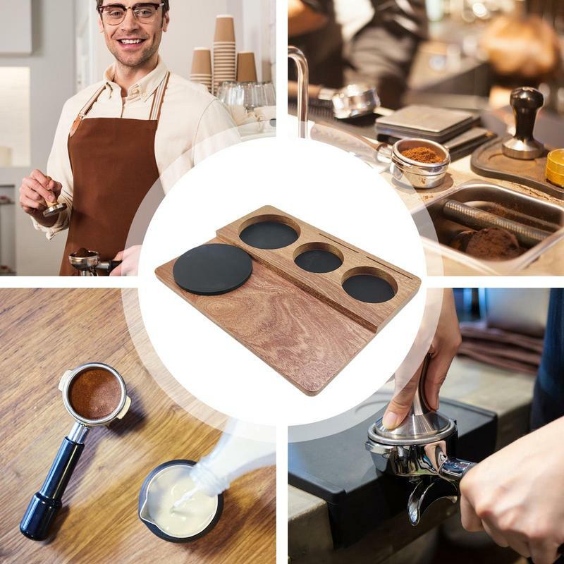 Противоскользящая кофемашина для эспрессо, деревянная кофеварка, аксессуары для эспрессо