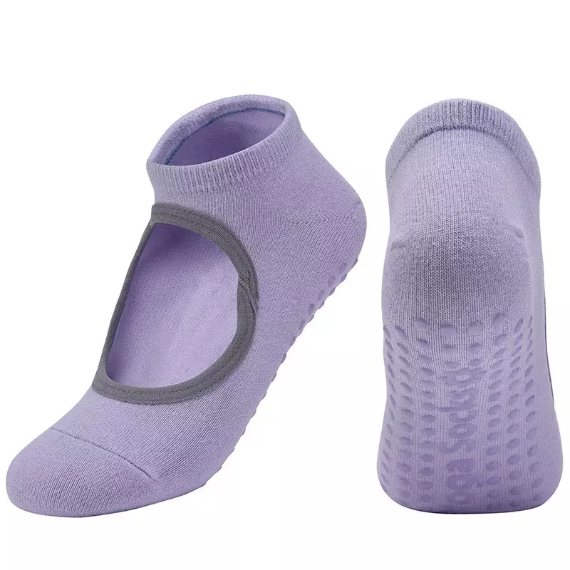 Women Colors Size Yoga Big Socks 23 Silicone Non Slip Pilates Socks Breathable Fitness Ballet Dance Cotton Sports Socks Slippers