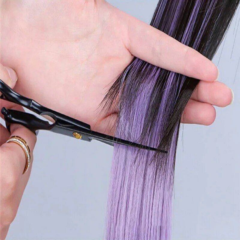 50cm Colored Highlight Synthetic Hair Extensions Rainbow Long Straight Hairpieces For Women Girls 1 Clip In Hair Extension Wigs