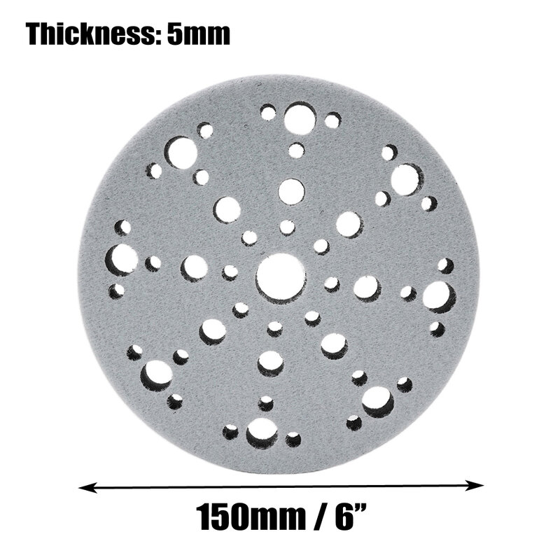 6Inch 150mm 48-Holes 5mm Soft Sponge Interface Pad For Backing Pads Buffer Sander Polisher Tools Accessories