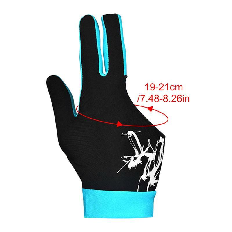 Sarung tangan biliar untuk pria, sarung tangan olahraga Snooker Cue 3 jari sarung tangan kolam renang dapat disesuaikan, sarung tangan wanita