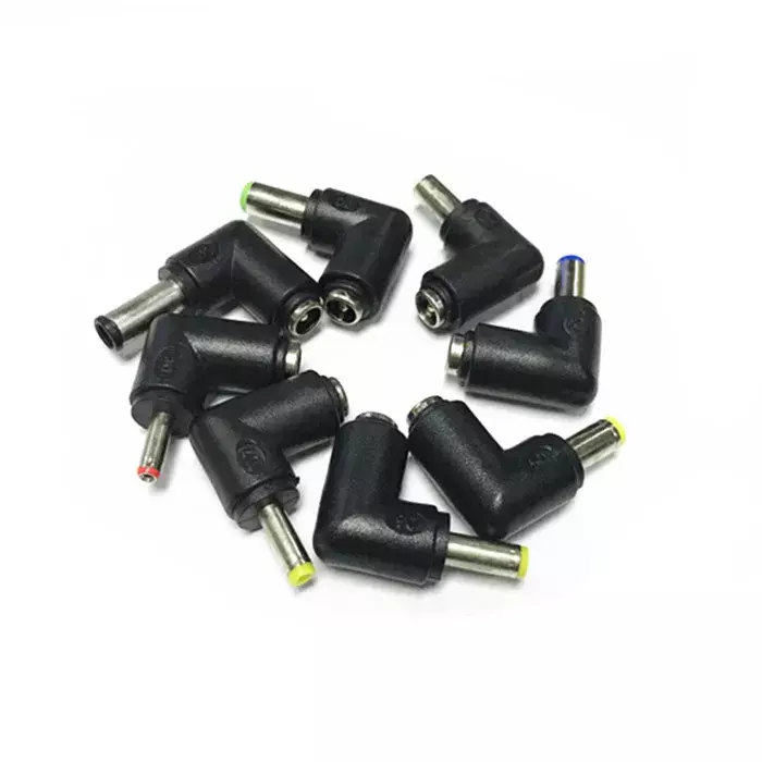 8pcs Round Head 90 Degree Elbow 5.5mm Female To Male DC Adapter Laptop Power Adapter