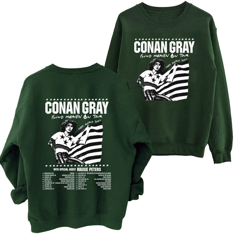 Conan Gray Found Heaven Sweatshirt Harajuku Round Neck Long Sleeve Oversized Popular Music Hoodie Fans Gift