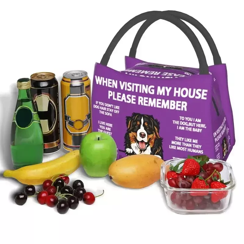 Custom Bernese Mountain Dog Lunch Bags Men Cooler Warm Insulated Lunch Boxes for Office Travel