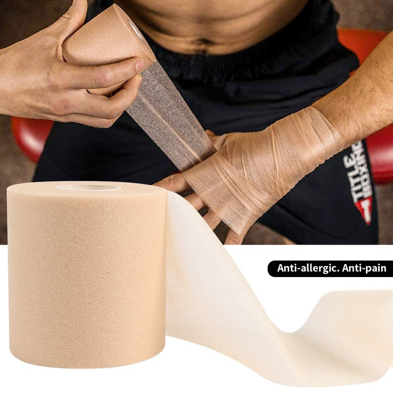 2 sztuk pianki bawełny skóra Film Self-przylepny bandaż elastyczny ochraniacze na łokcie ochraniacze na kolana gąbka uszkodzenie mięśni Underwrap rzepki sportowe taśmy